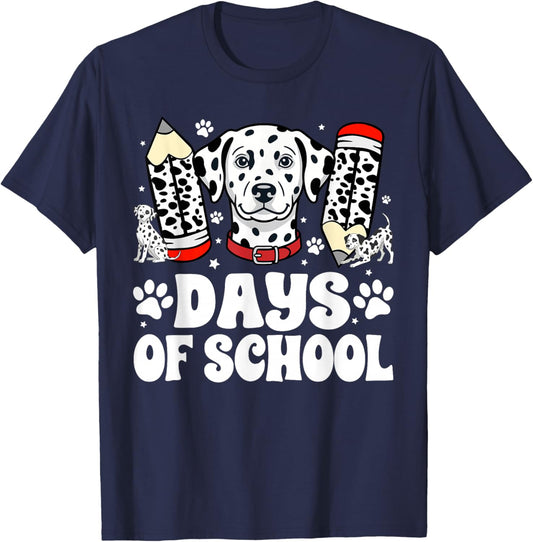 101 Days Smarter Funny Dog 100th Day of School Boys Girls T-Shirt - T-Shirt | Navy