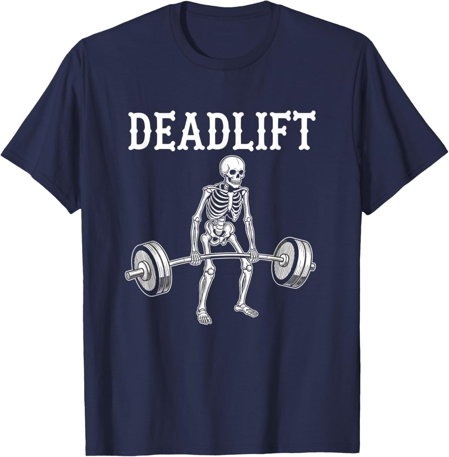Christian Deadlift Skeleton Design - Deadlifting Gym T-Shirt - T-Shirt | Navy