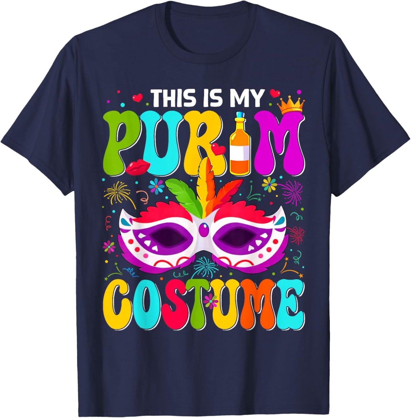 This is My Purim Costume Funny Jewish Holiday Party Outfit T-Shirt - T-Shirt | Navy