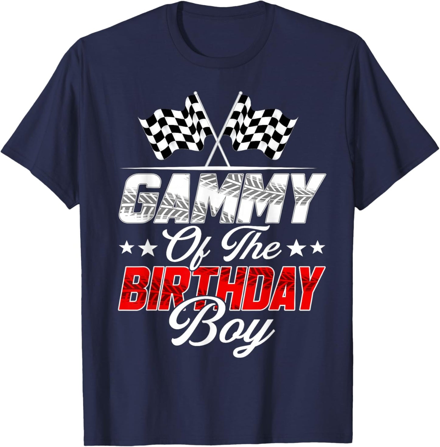 Race Car Gammy of The Birthday Boy Racing Family Pit Crew T-Shirt - T-Shirt | Navy