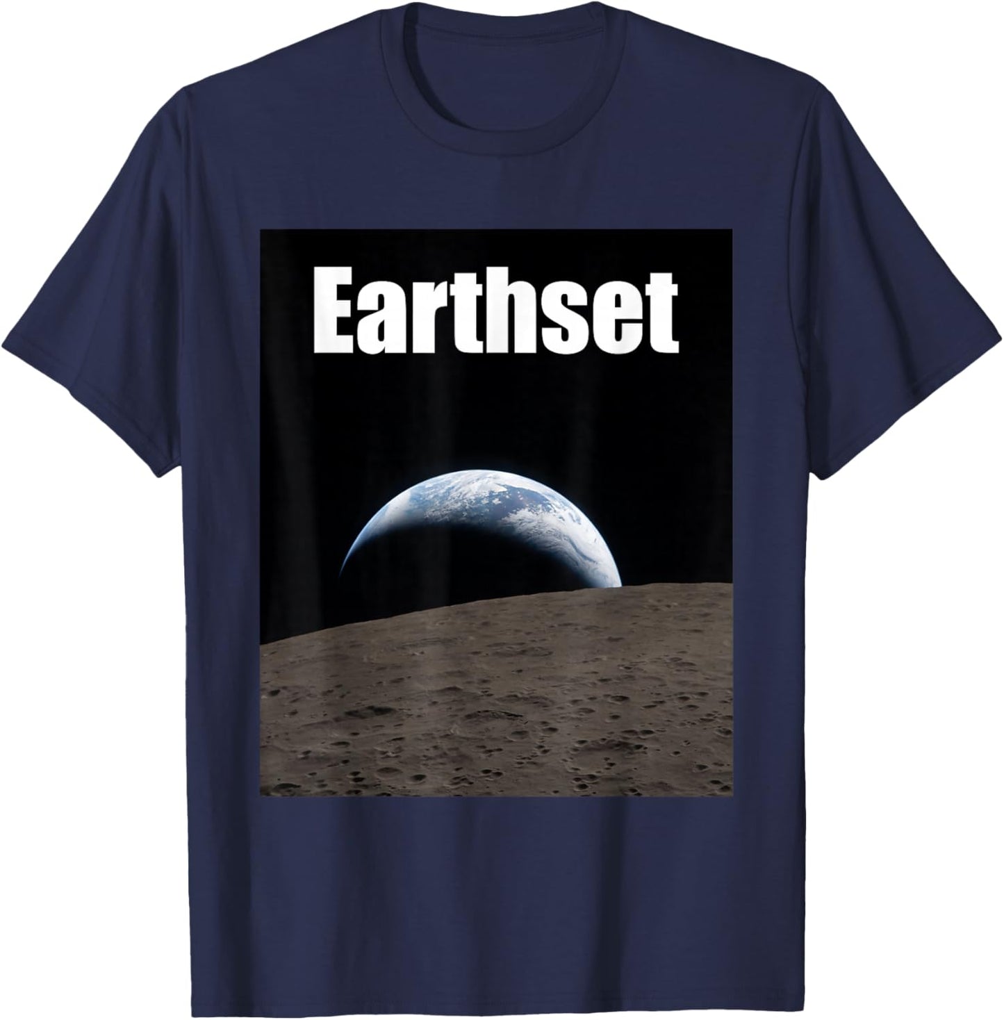 Earthset Lunar Horizon Space Artemis 2 Mission T-Shirt - T-Shirt | Navy