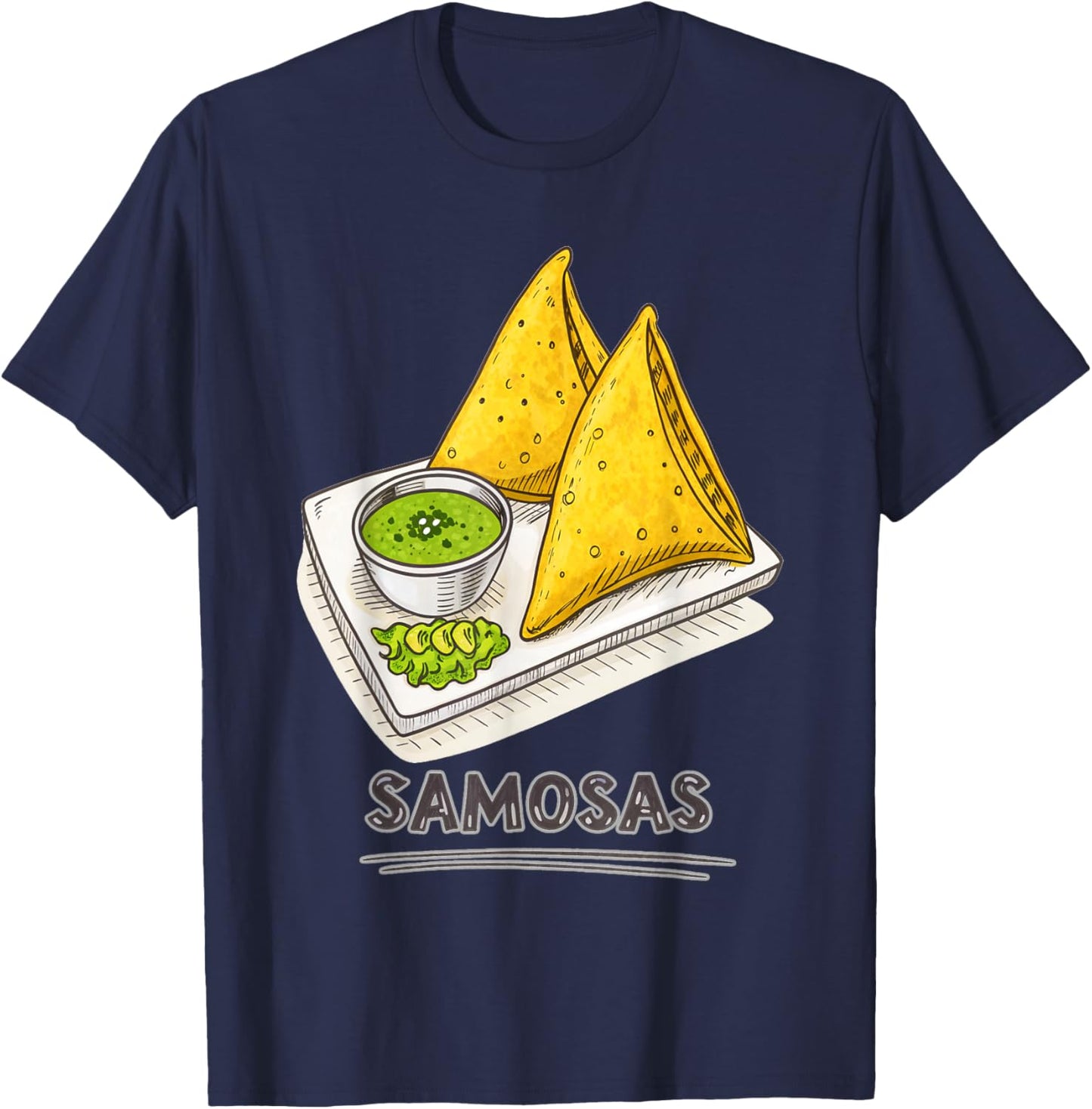 Funny Samosa Lover Indian Snack Foodie Samosas T-Shirt - T-Shirt | Navy