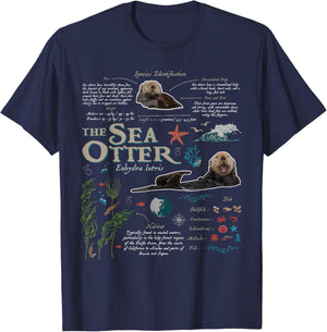 Sea Otter Marine Biology Nature Lover Outdoor T-Shirt - T-Shirt | Navy