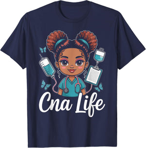 CNA Life Cute Nursing Assistant Medical Career Art T-Shirt - T-Shirt | Navy