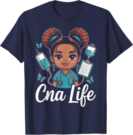 CNA Life Cute Nursing Assistant Medical Career Art T-Shirt - T-Shirt | Navy