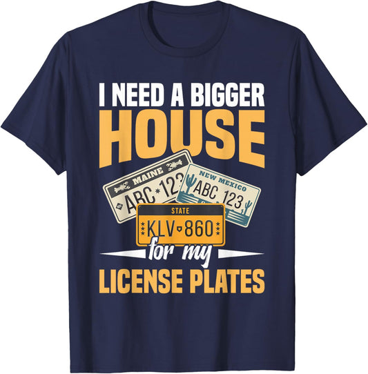 License Plate Collecting Enthusiast | Collector T-Shirt - T-Shirt | Navy