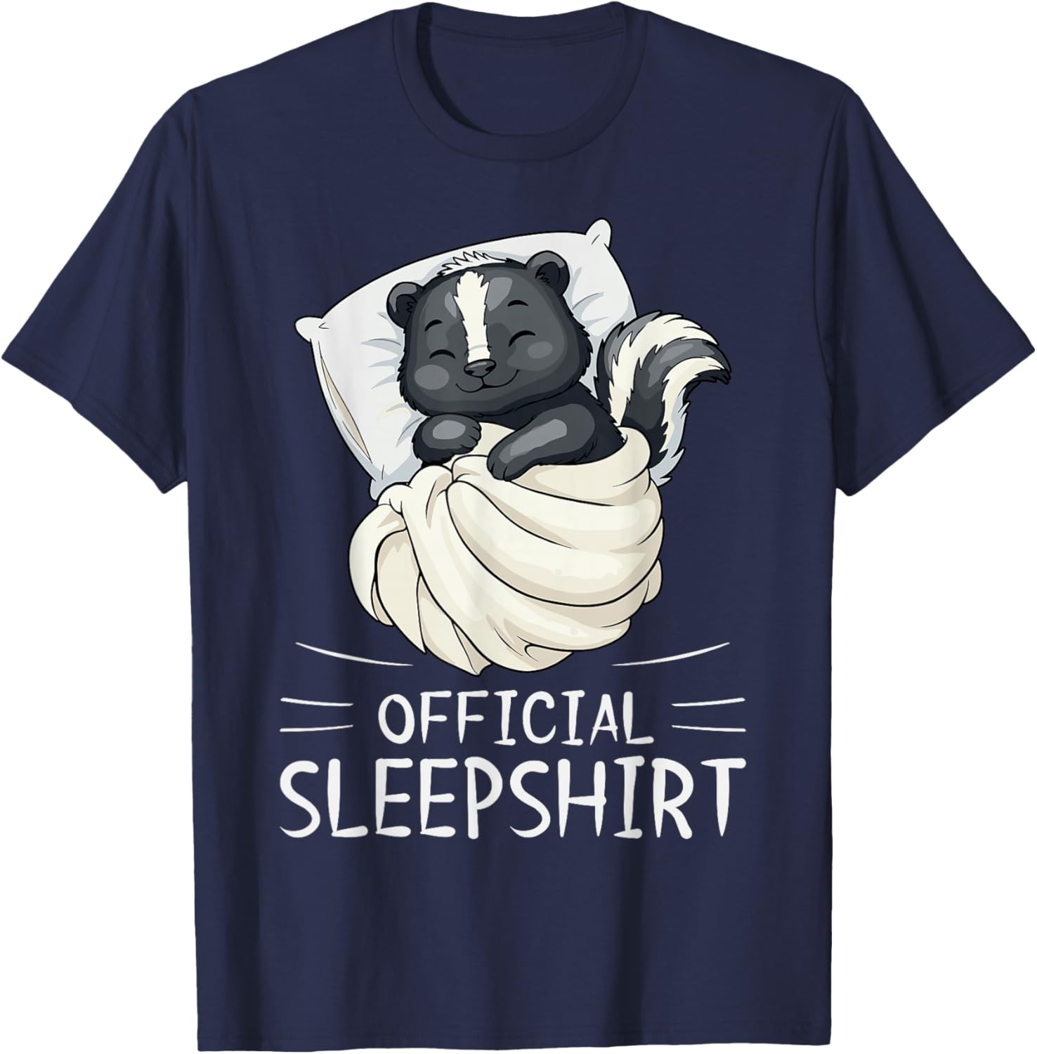 Skunk Animal Official Sleepshirt Pajamas Nightgown T-Shirt - T-Shirt | Navy