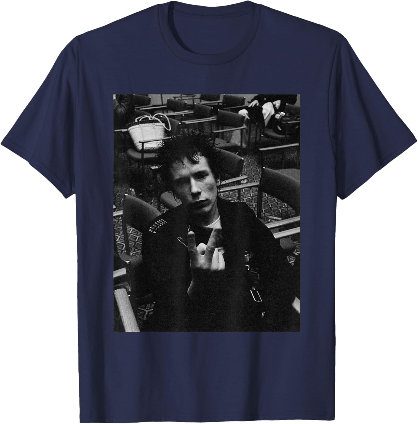 Sex Pistols Johnny Rotten Punks in London 1977 T-Shirt - T-Shirt | Navy