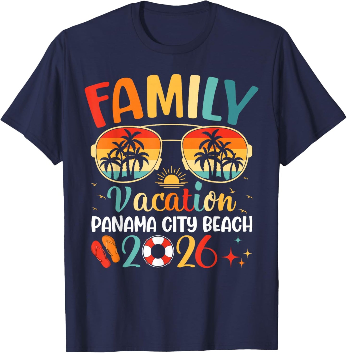 Family Vacation 2026 Matching Florida Panama City Beach T-Shirt - T-Shirt | Navy