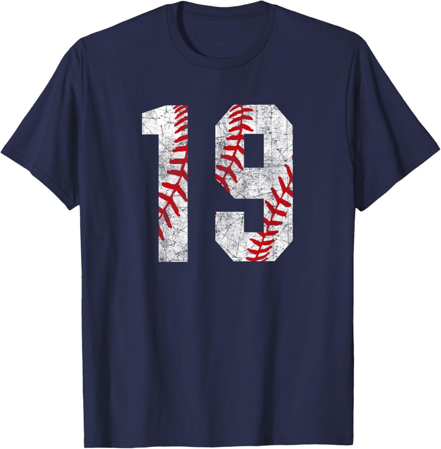 Vintage Baseball Mom #19 Jersey Baseball Jersey Number 19 T-Shirt - T-Shirt | Navy