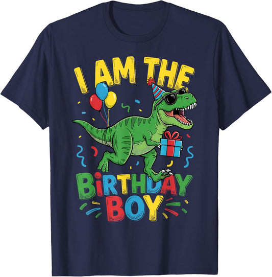 I'm The Birthday Boy Party Outfit Dinosaur Squad Boys T-Shirt - T-Shirt | Navy