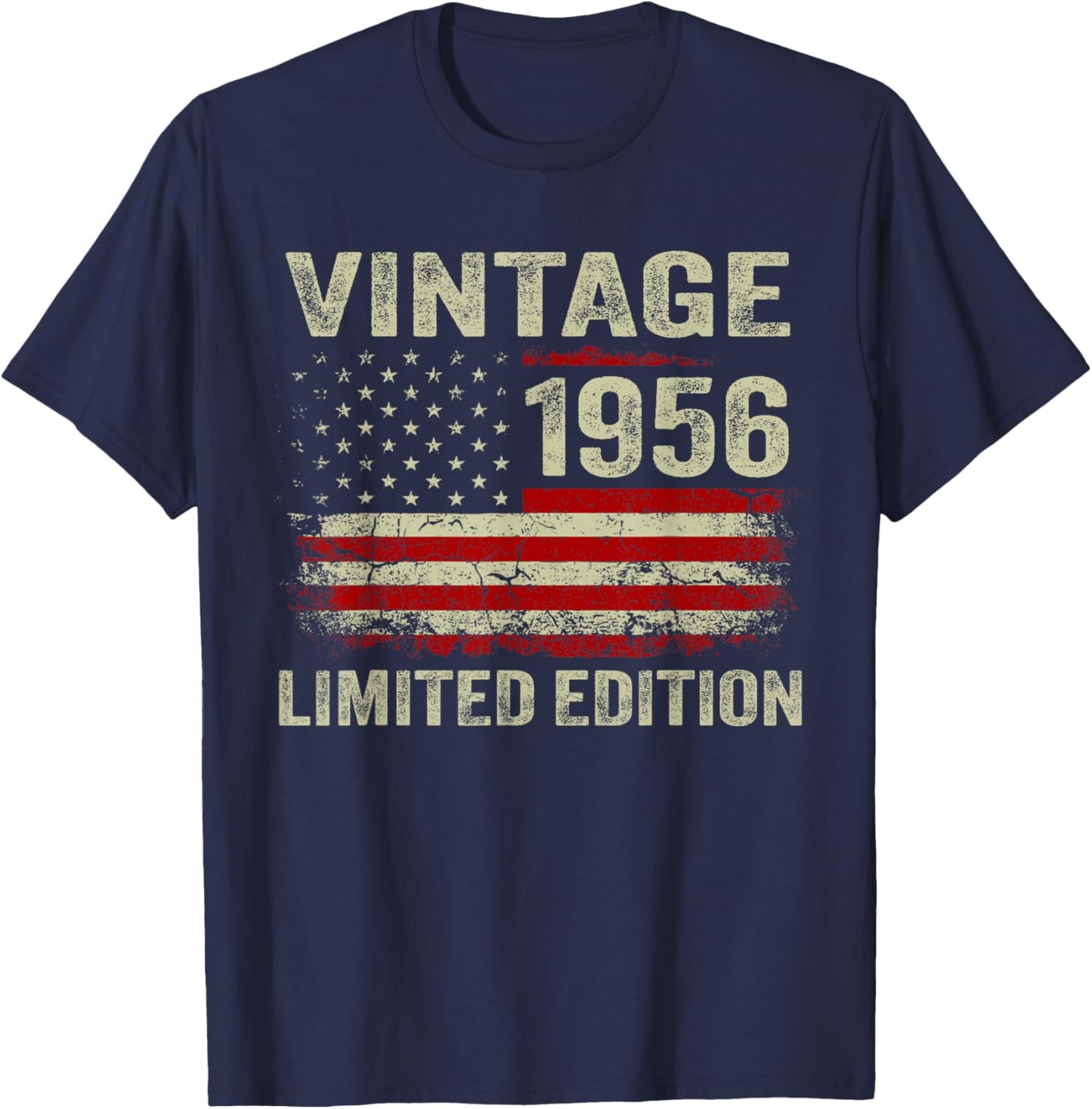 70 Year Old Gifts Vintage 1956 American Flag 70th Birthday T-Shirt - T-Shirt | Navy
