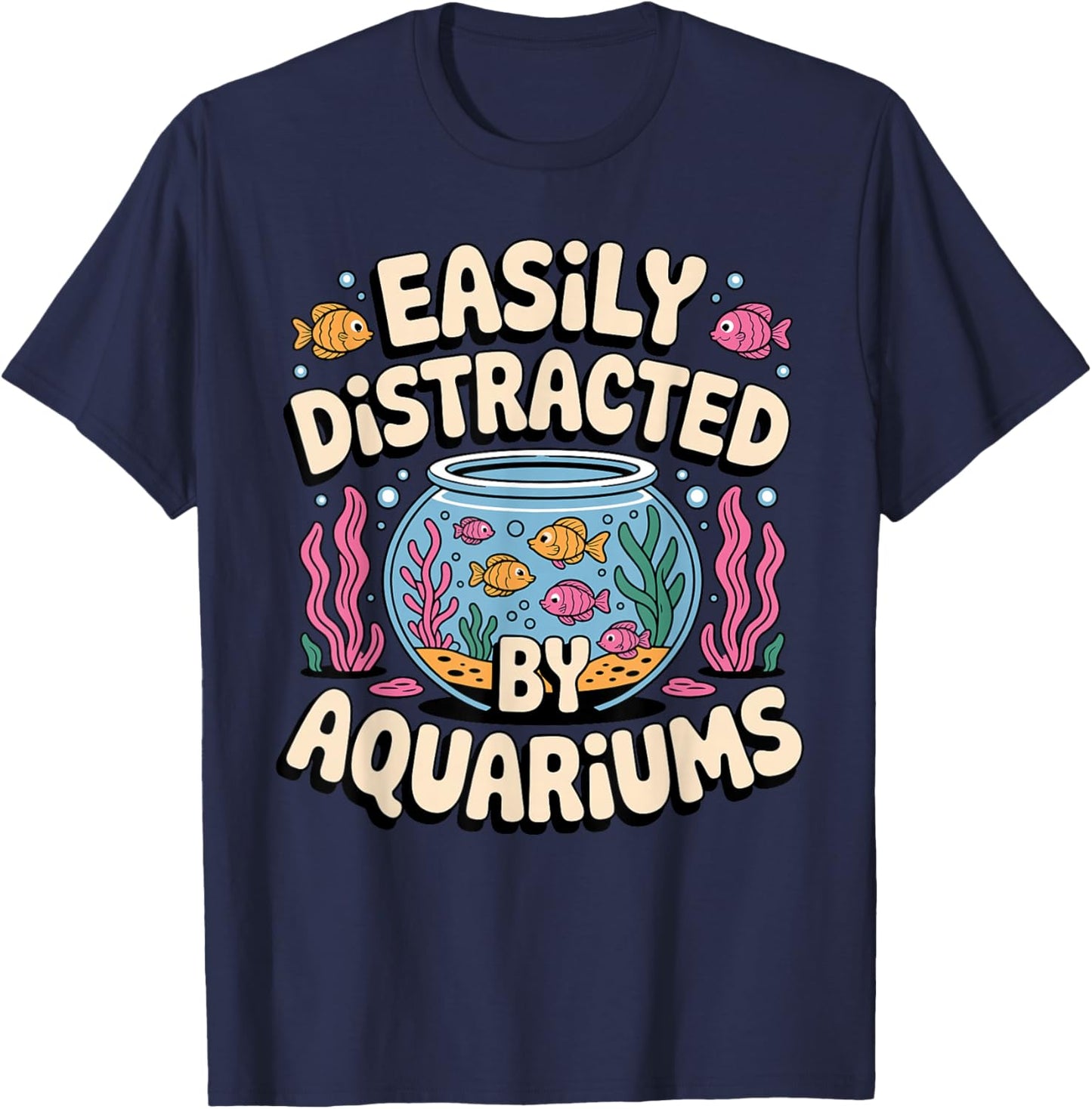 Aquarium Art Women Fish Keeper Fish Tank Aquarium T-Shirt - T-Shirt | Navy