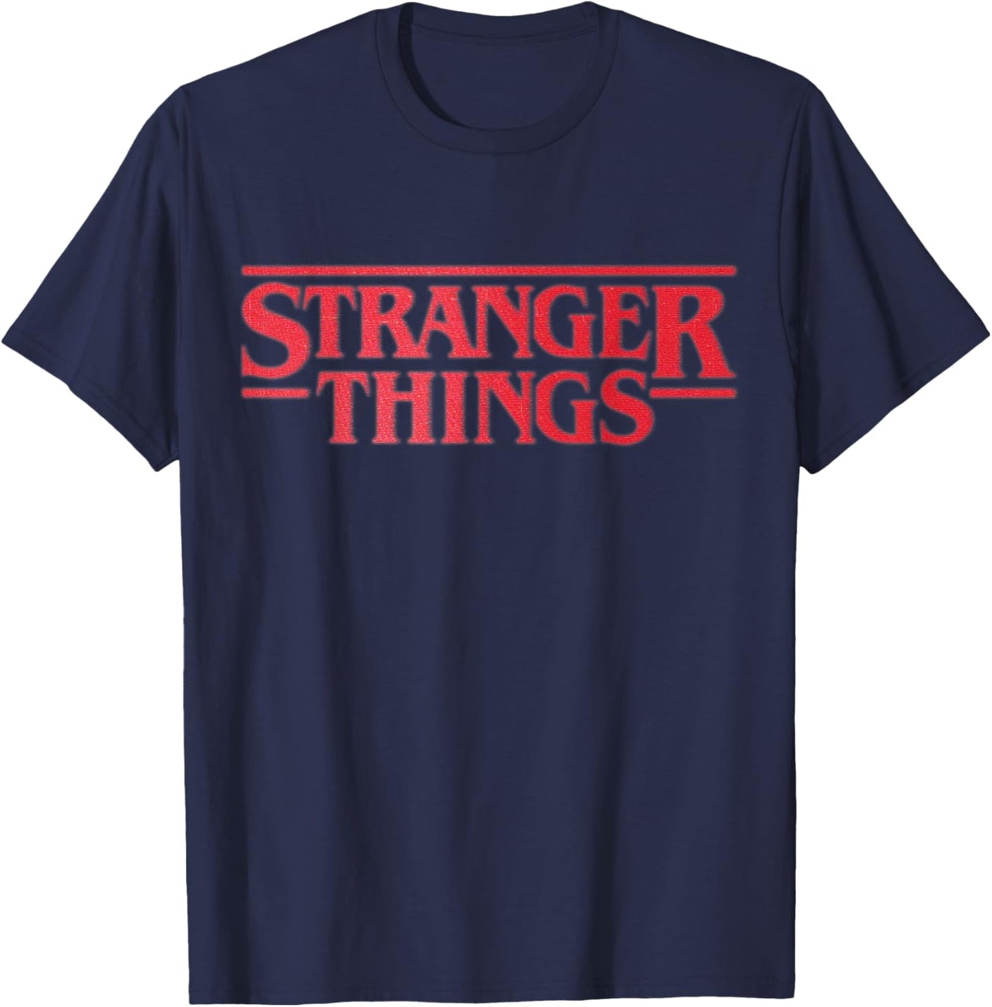 Stranger Things Season 5 Classic Red Blurry Logo T-Shirt - T-Shirt | Navy