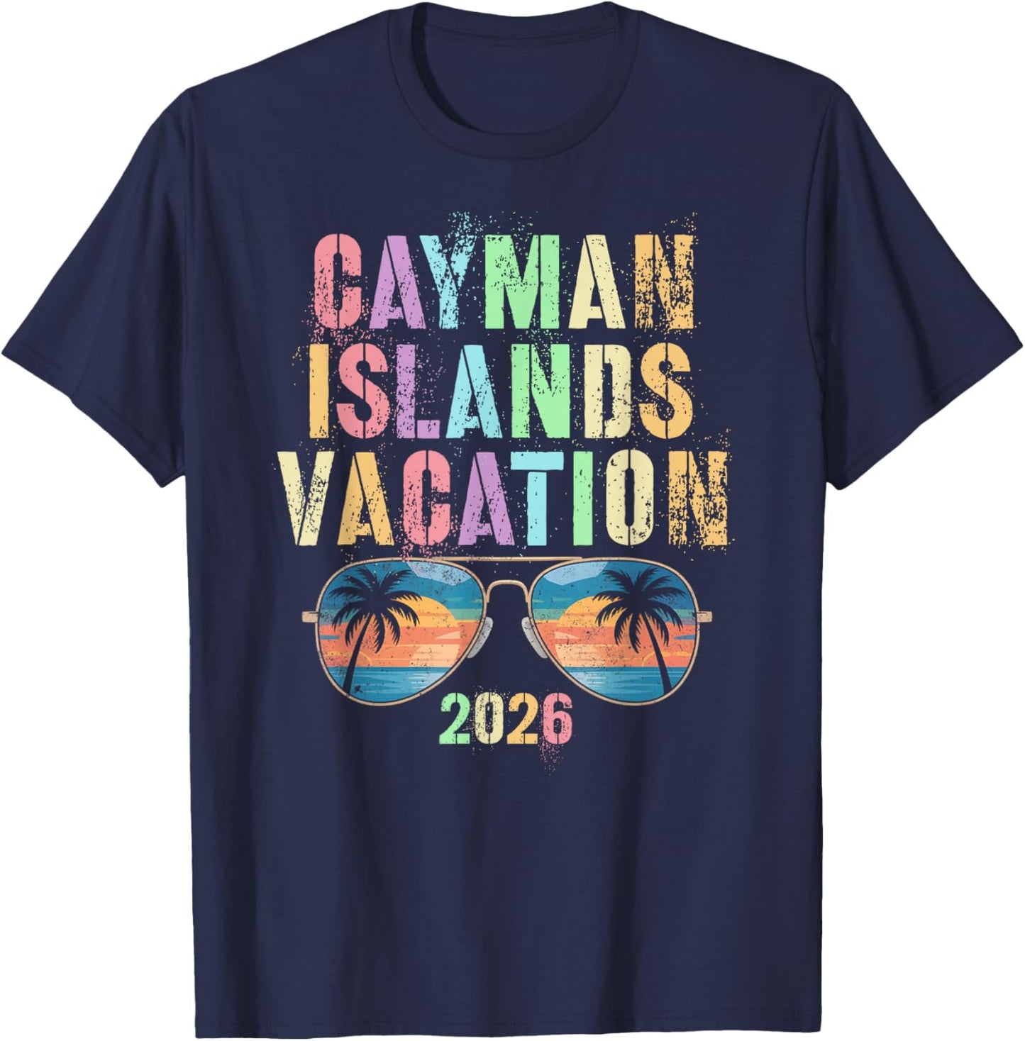 Kids Cayman Islands Vacation 2026 Trip Swim Vacay Matching T-Shirt - T-Shirt | Navy