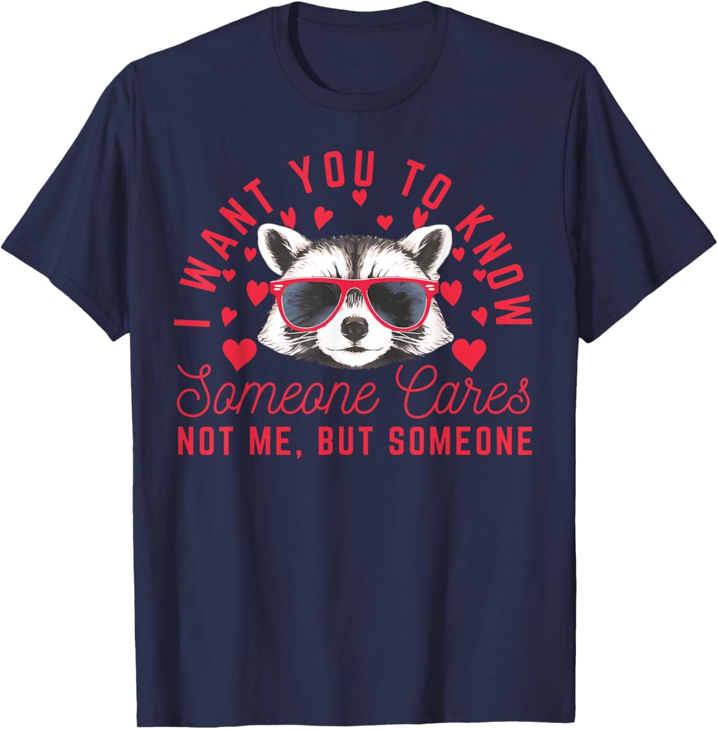 Sarcastic Raccoon Valentines Day T-Shirt - T-Shirt | Navy