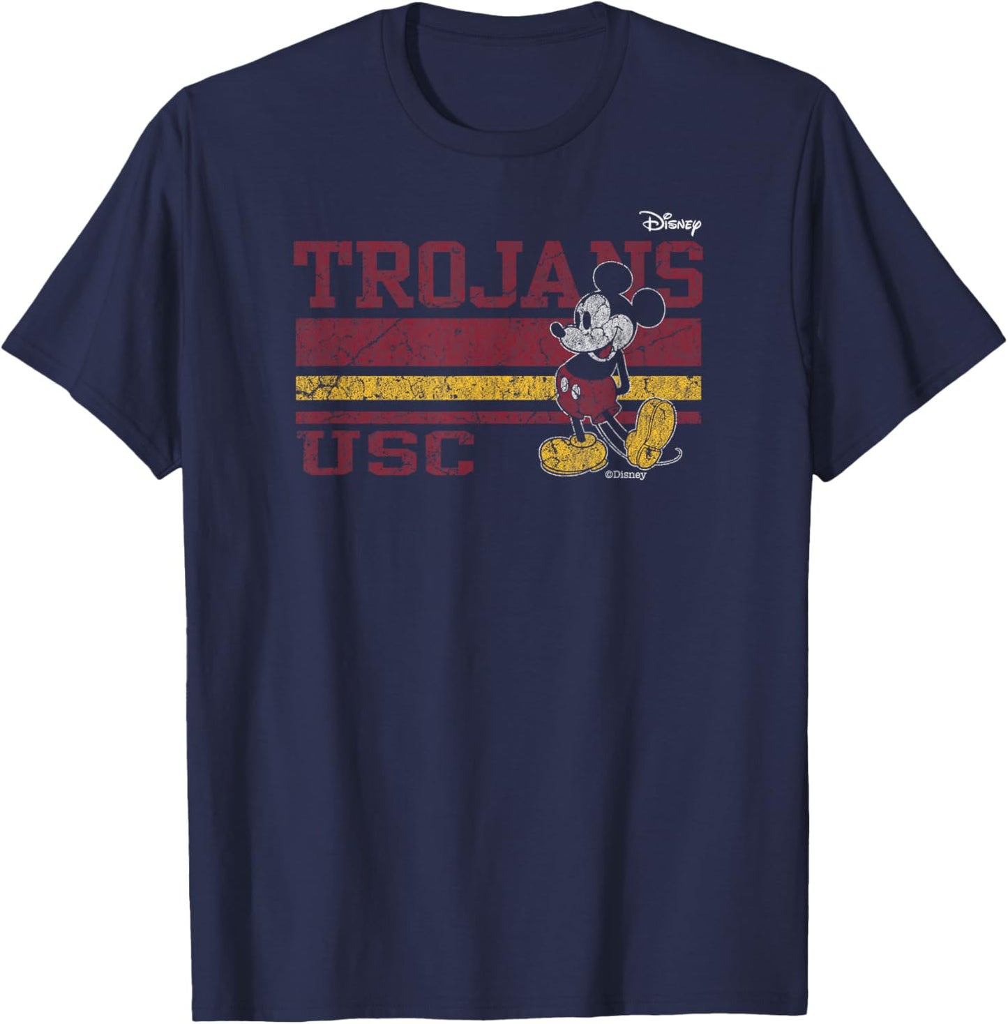 USC Trojans Mickey Mouse Vintage Black Officially Licensed T-Shirt - T-Shirt | Navy