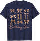 11th Birthday Girl Coquette Bow Leopard 11 Year Old Girls T-Shirt - T-Shirt | Navy