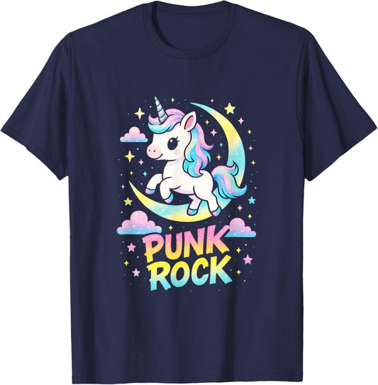 Punk Rock - Unicorn Rocker Music Concert T-Shirt - T-Shirt | Navy