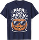 Papa of The Patch Cool Fall Pumpkin Daddy Halloween T-Shirt - T-Shirt | Navy