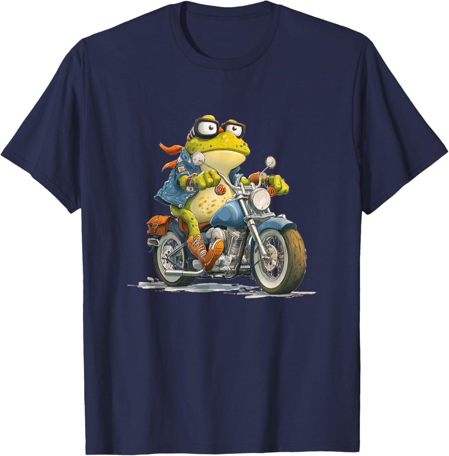 Awesome Motorcycle Toad Costume for Frogs and Bikes T-Shirt - T-Shirt | Navy