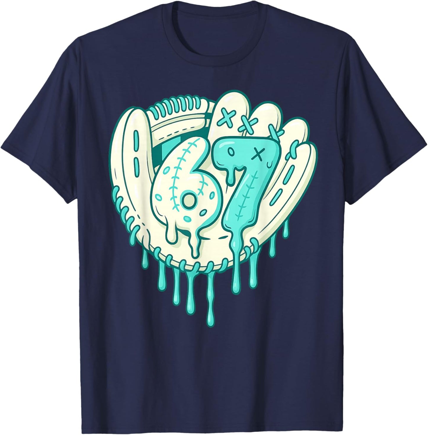 67 Meme Funny Six Seven for Boys and Girls Cool T-Shirt - T-Shirt | Navy