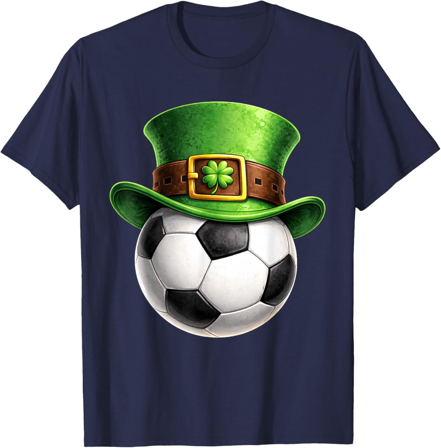 Soccer Saint Patricks Day Men Boys Kids Sport Green Shamrock T-Shirt - T-Shirt | Navy