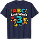 ABC Look Who's 3 Girl Boy Toddler 3rd Birthday T-Shirt - T-Shirt | Navy