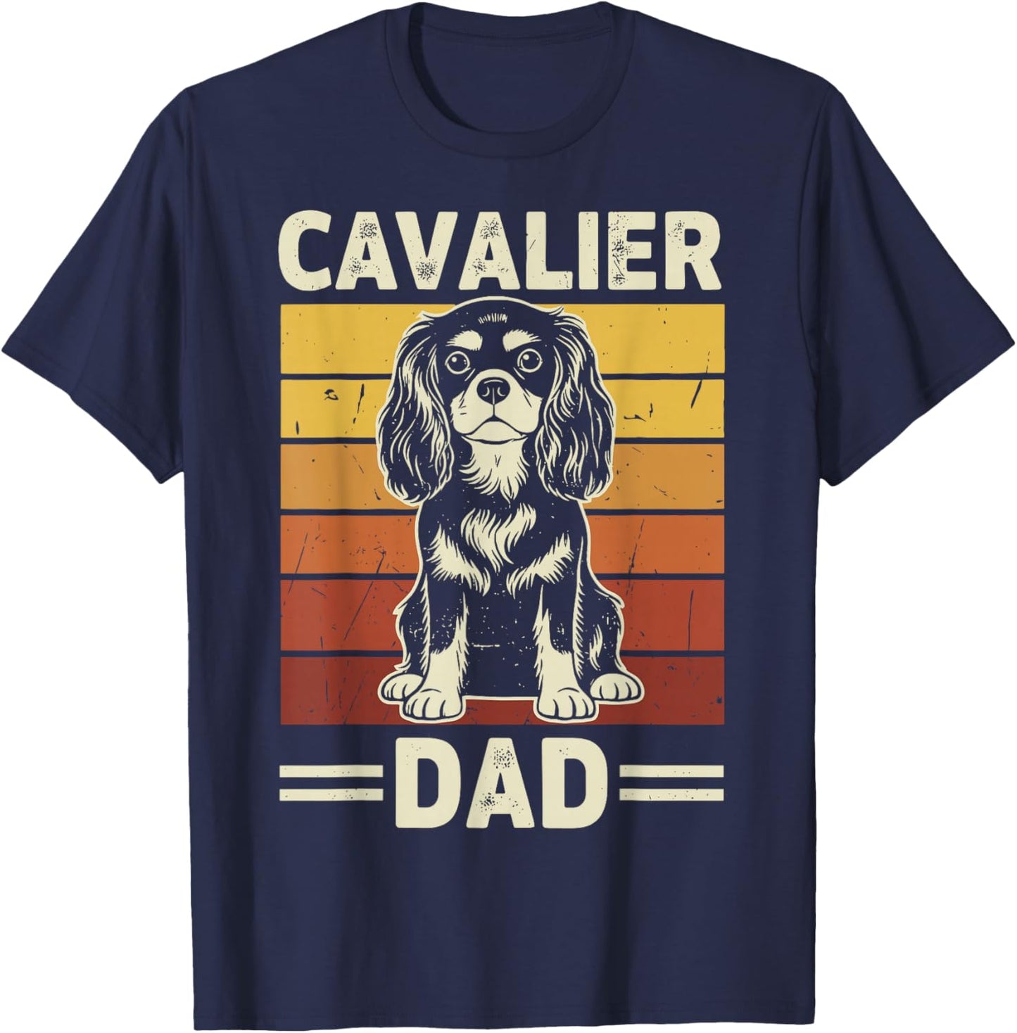 Cavalier King Charles Spaniel Dad T-Shirt - T-Shirt | Navy