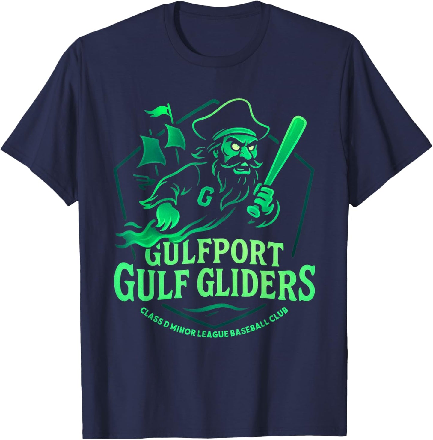 Gulfport Gulf Gliders Minor League Baseball Team T-Shirt - T-Shirt | Navy