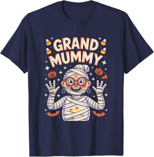 Grand Mummy Halloween Grandma Costume T-Shirt - T-Shirt | Navy