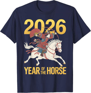 Japanese Zodiac Chinese Lunar New Year of The Horse 2026 T-Shirt - T-Shirt | Navy