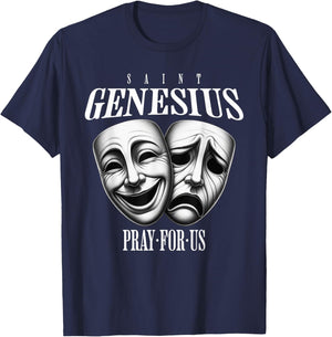 St Genesius of Rome Patron Saint of Actors Theater Catholic T-Shirt - T-Shirt | Navy