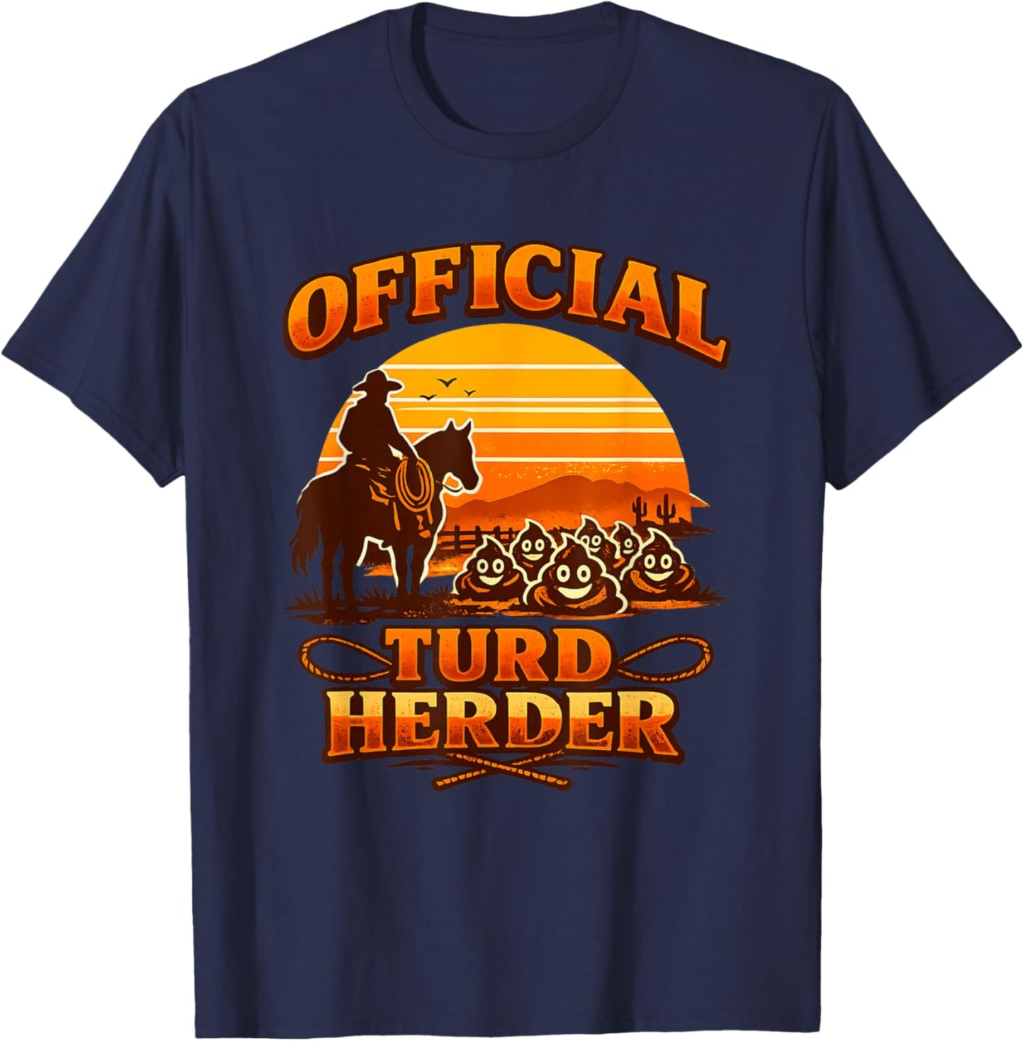 Official Turd Herder Wastewater Cowboy T-Shirt - T-Shirt | Navy