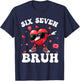 Bruh 67 Six Seven Meme Dab Heart Boys Kids Valentines Day T-Shirt - T-Shirt | Navy