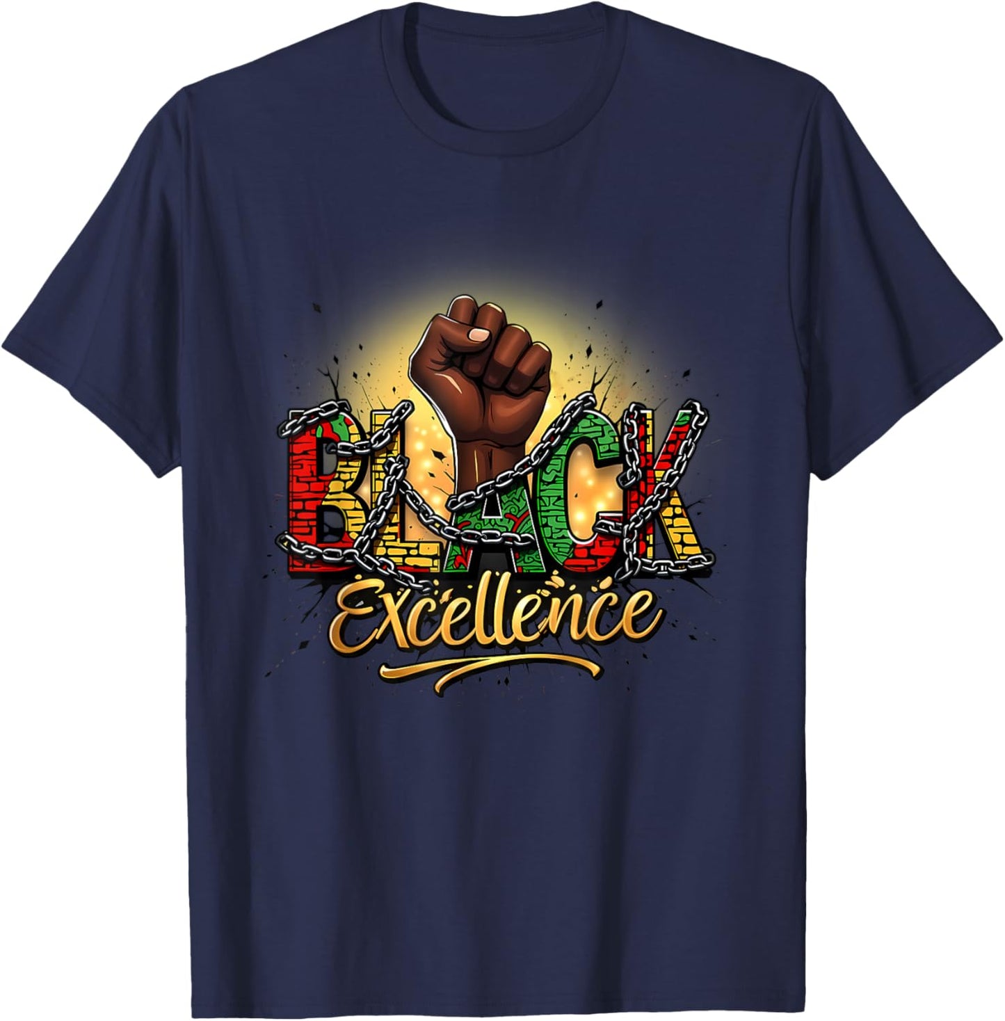 Black Excellence Black Power Melanin Black History Month T-Shirt - T-Shirt | Navy
