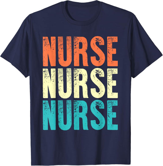 Nurse Vintage Style Job T-Shirt - T-Shirt | Navy
