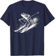 Vintage Frog Snow Skiing Downhill Ski Squad Winter Sports T-Shirt - T-Shirt | Navy