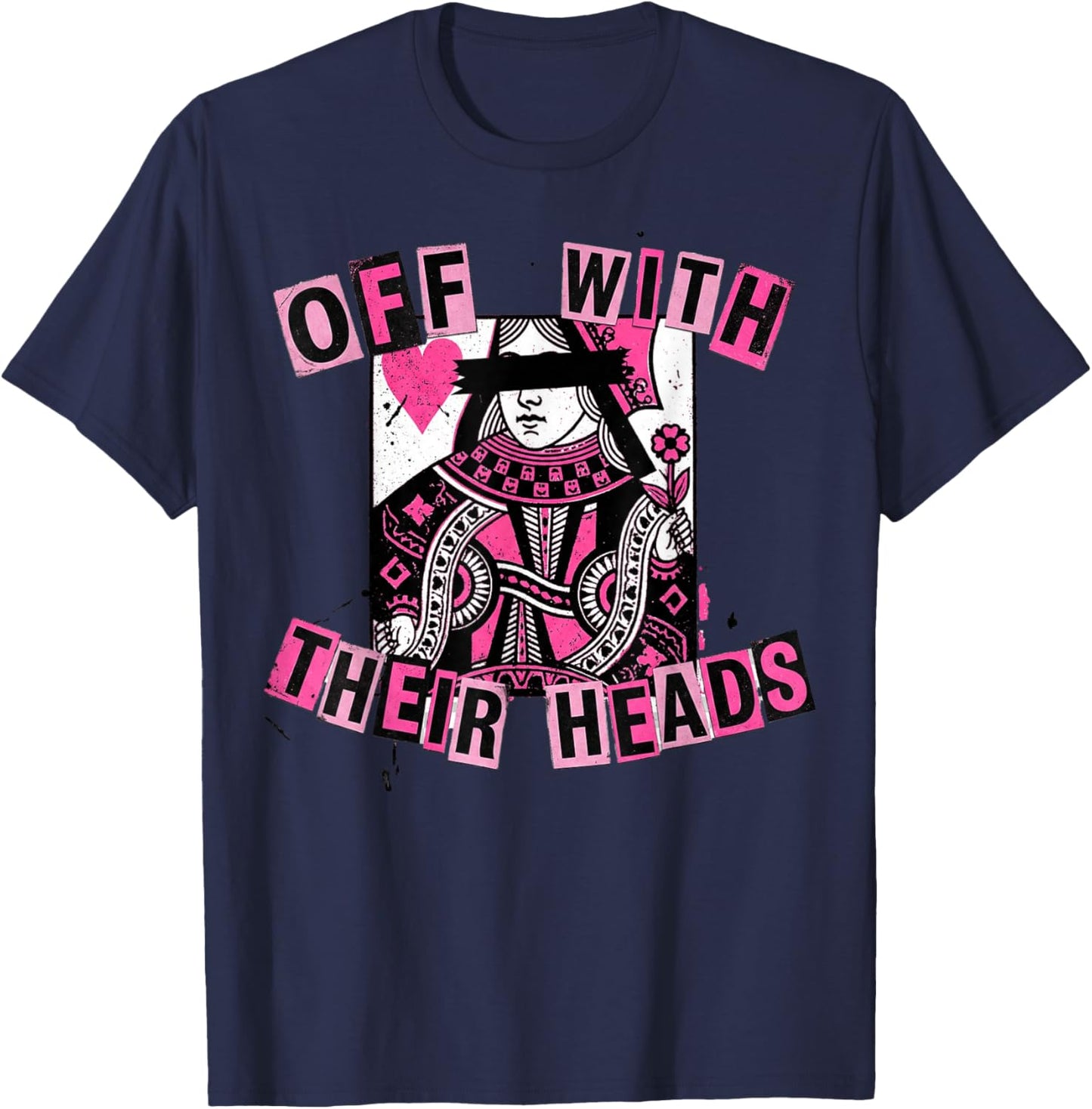Alice in Wonderland Queen Hearts Lewis Carroll Illustration T-Shirt - T-Shirt | Navy