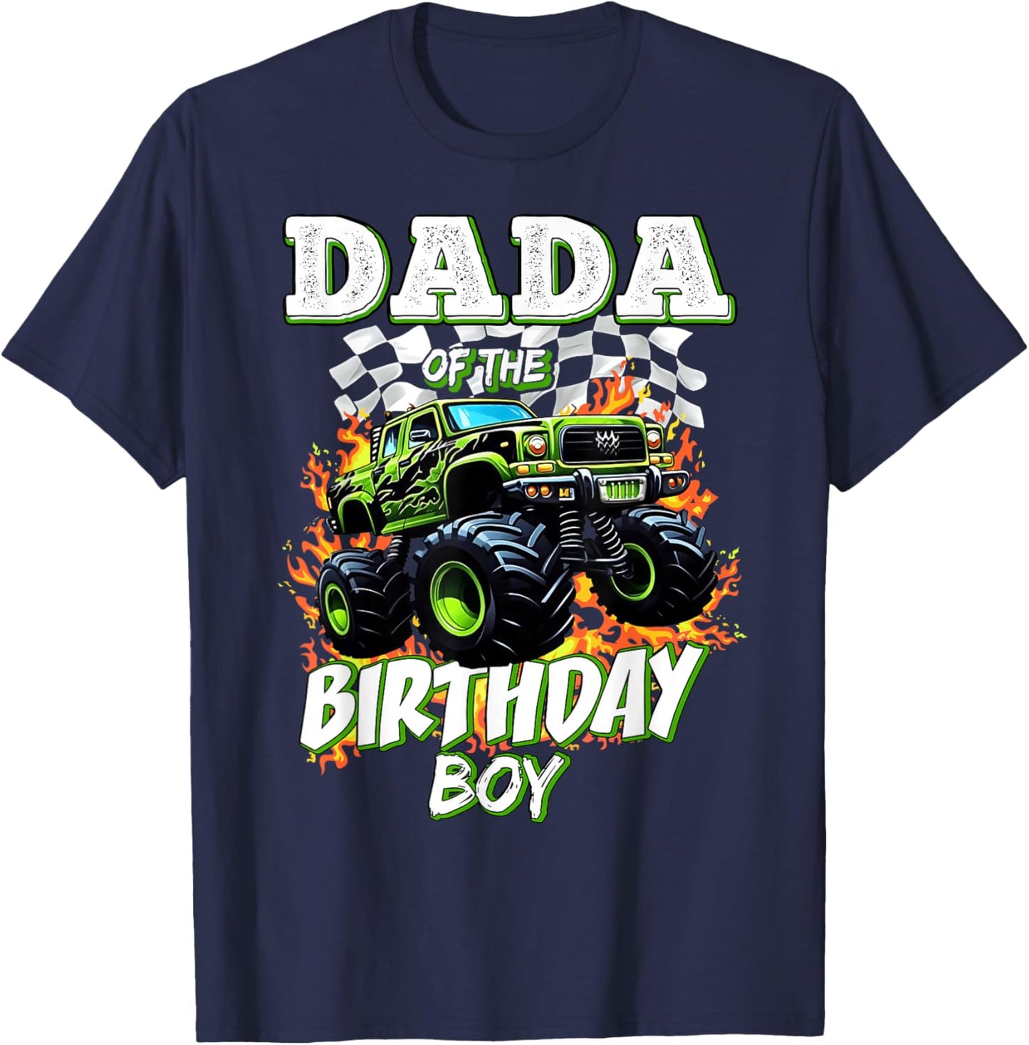 Dada of The Birthday Boy Monster Truck Birthday Kids T-Shirt - T-Shirt | Navy