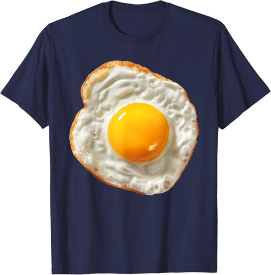 Fried Egg Funny Halloween Food Costume Graphic T-Shirt - T-Shirt | Navy