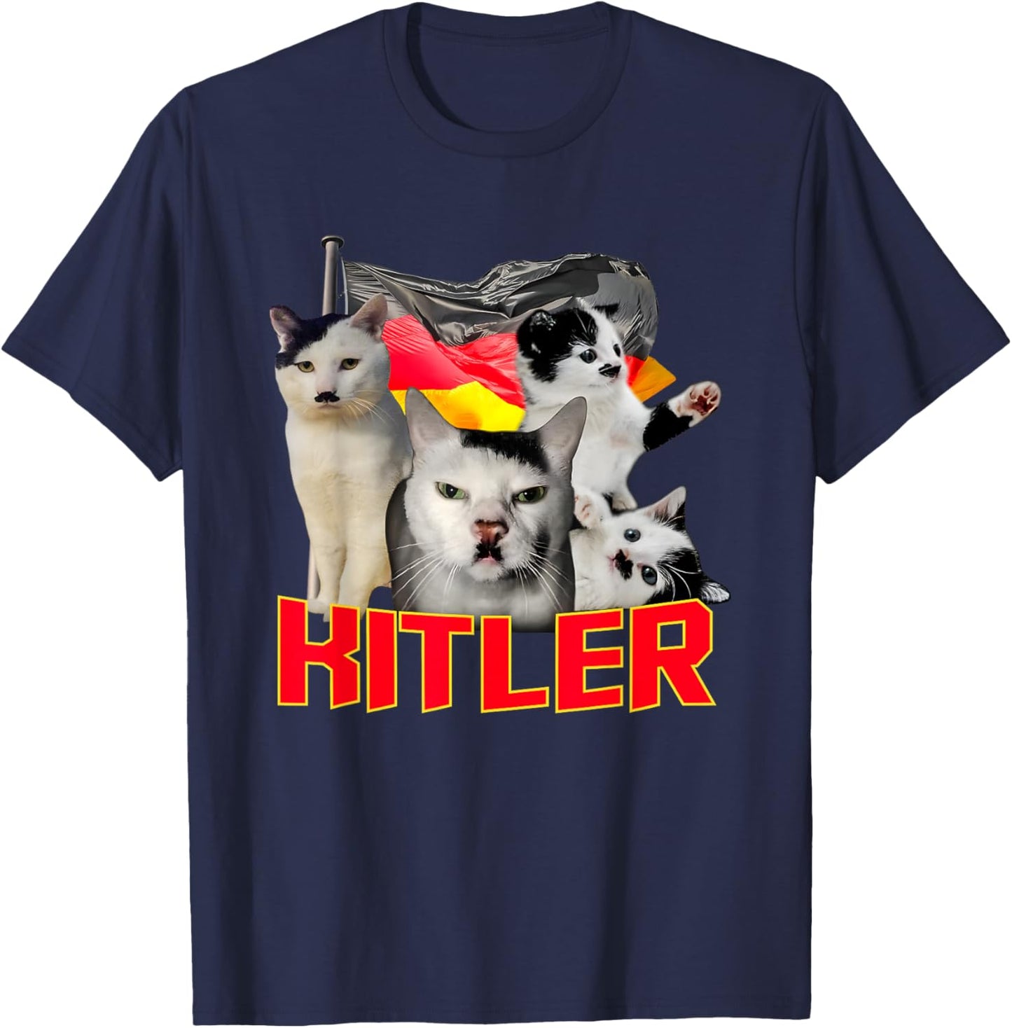 Kitler Cat Meme Funny Women T-Shirt - T-Shirt | Navy