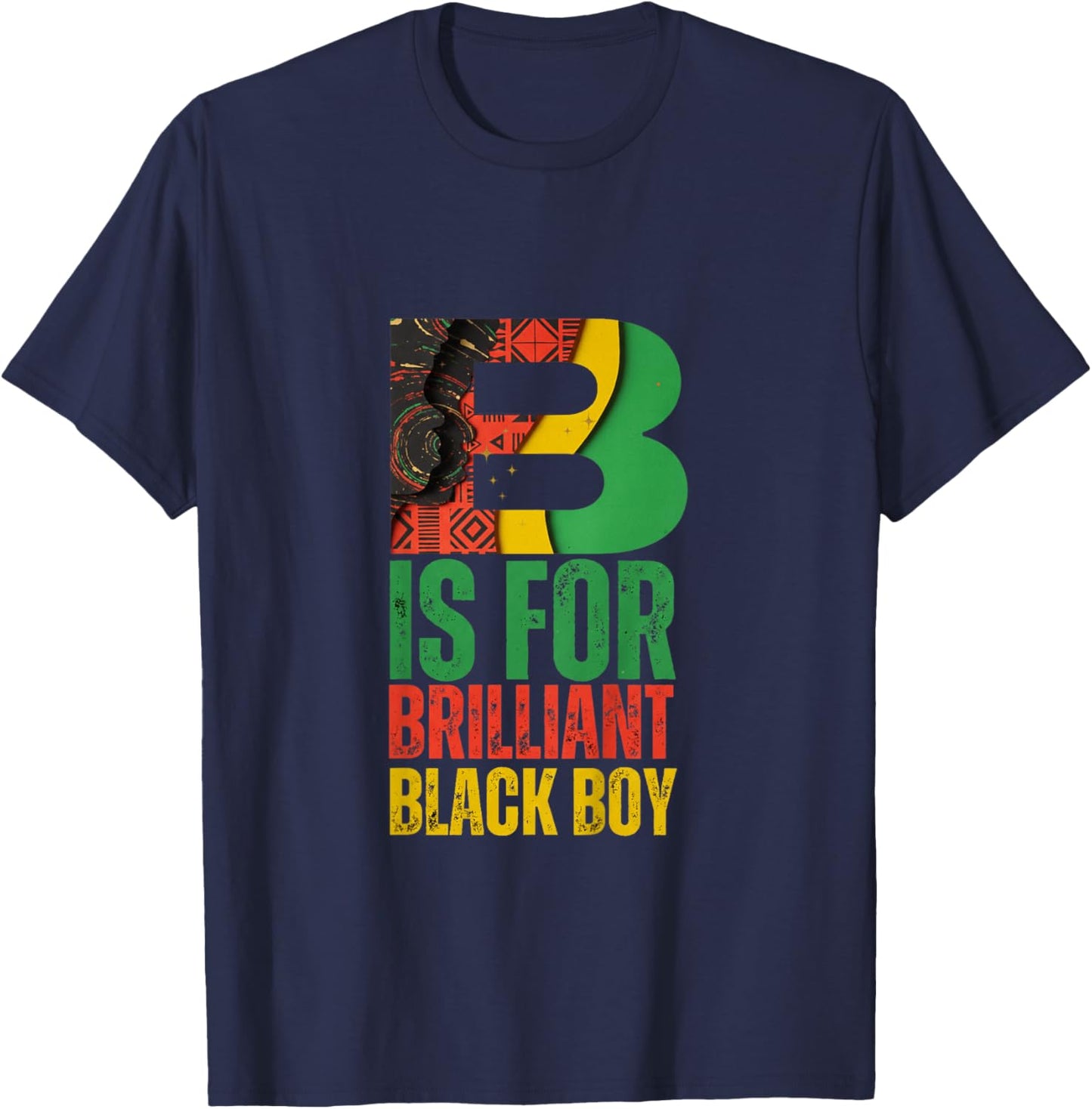 Kids B is for Brilliant Black Boy Kid Black History Month Toddler T-Shirt - T-Shirt | Navy