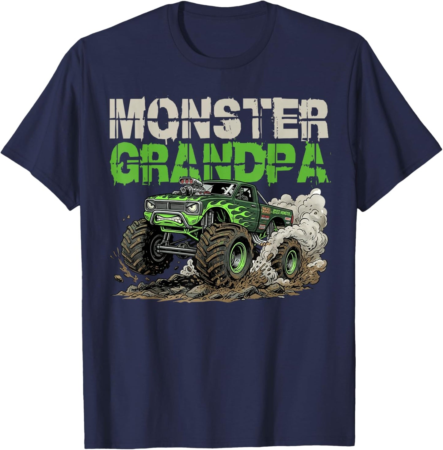 Funny Monster Grandpa Monster Truck Off Road Family Matching T-Shirt - T-Shirt | Navy
