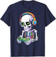 Gamer Skeleton Video Games Boys Teen Gaming Skeleton Lover T-Shirt - T-Shirt | Navy