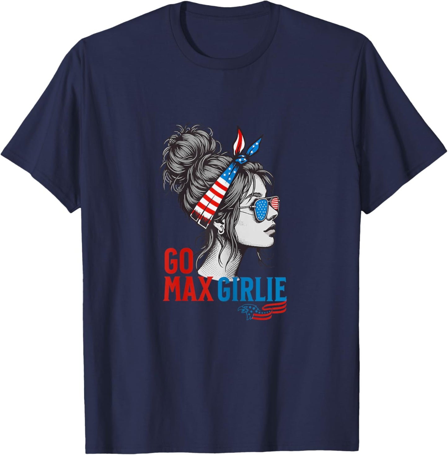 GO MAX Shirt GO MAX Girlie America First Girl GO MAX Girlie T-Shirt - T-Shirt | Navy