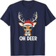Funny Oh Deer Reindeer Santa Hat Cute Christmas Pun for Holi T-Shirt - T-Shirt | Navy