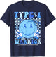 Diabetes Awareness Ribbon T1D Warrior Support Squad Girly T-Shirt - T-Shirt | Navy