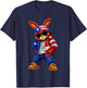 Cool Bunny Puerto Rican Flag Gift Women Kid Boy Girl T-Shirt - T-Shirt | Navy