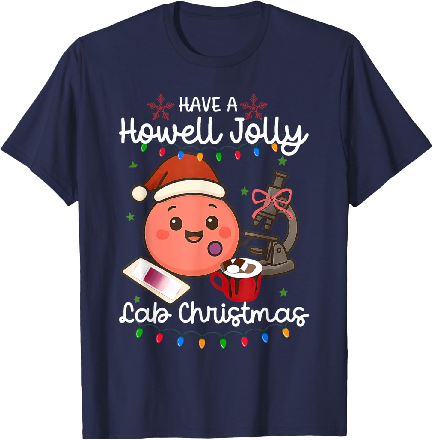 Hematology Medical Lab Science Teacher Holiday Christmas T-Shirt - T-Shirt | Navy